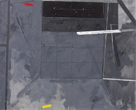 Gianfranco Pardi, Milano 1933 - 2012, RQW, 1988, Acrilico e collage su tela,...