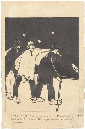 Lorenzo Viani, Viareggio (Lu) 1882 - Ostia (Roma) 1936, I ciechi, (1907),...