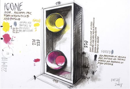 Fabrizio Plessi, Reggio Emilia 1940, Icone - Progetto per videoinstallazione...