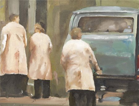 Marius Bercea, Cluj-Napoca 1979, Senza titolo, 2005, Olio su tela, cm. 30x40,...