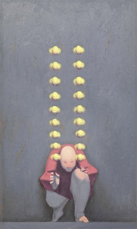 Wainer Vaccari, Modena 1949, Senza titolo, 1987, Olio su faesite applicata su...