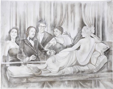 Gian Marco Montesano, Torino 1949, P'Io e Gino, Acrilico su tela, cm....