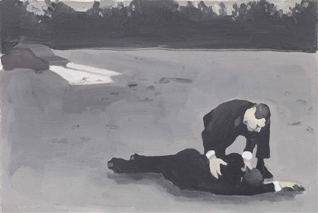 Radu Comsa, Sibiu 1975, Senza titolo, 2006, Olio su tela, cm. 27,7x41,6,...