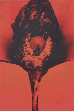 Otto Piene, Laaphe 1928, Addis Abeba, 1972, Serigrafia in rosso e nero su...