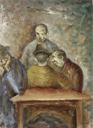 Ottone Rosai, Firenze 1895 - Ivrea (To) 1957, Al caffè, 1946, Olio su...