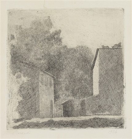 Giorgio Morandi, Bologna 1890 - 1964, Paesaggio (Chiesanuova), 1924,...