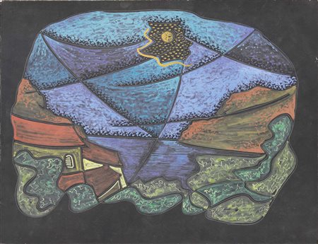 Pippo Oriani, Torino 1909 - Roma 1972, La Côte, 1960-65, Encausto graffito su...