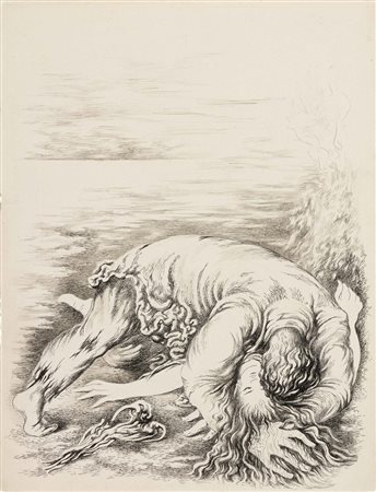 Fabrizio Clerici, Milano 1913 - Roma 1993, Senza titolo, 1945, China su...