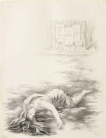 Fabrizio Clerici, Milano 1913 - Roma 1993, Senza titolo, 1945, China su...