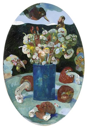 Antonio Possenti, Lucca 1933, In campagna, Olio su compensato, cm. 59,5x40,...