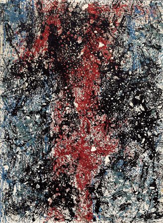 Mario Nigro, Pistoia 1917 - Milano 1992, Senza titolo, 1957, Olio su carta...