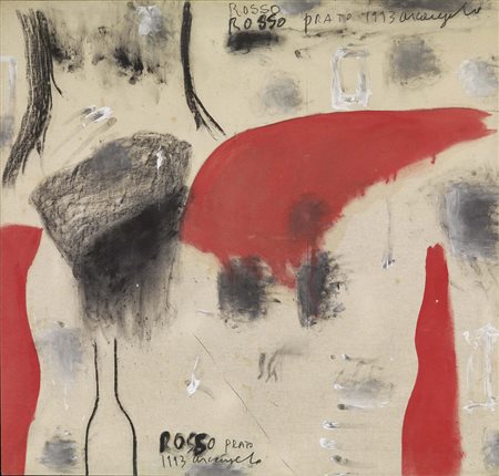 Arcangelo, Avellino 1956, Rosso / prato, 1993, Idropittura e carbone su tela,...