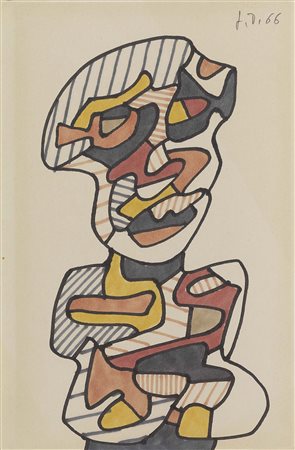 Jean Dubuffet, Le Havre 1901 - Parigi 1985, Personnage (buste), 1966,...