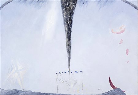 Mario Raciti, Milano 1934, Faro nero, 1968, Olio su tela, cm. 90,5x130,5,...