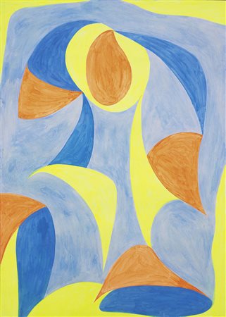 Giulio Turcato, Mantova 1912 - Roma 1995, Composizione, Tempera su carta, cm....