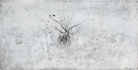 Emilio Scanavino, Genova 1922 - Milano 1986, La neve, 1954, Olio su tela, cm....