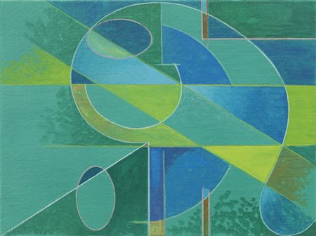 Alberto Biasi, Padova 1937, Composizione, Olio su cartone telato, cm....