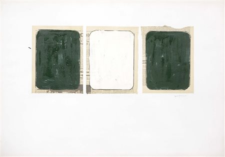 Mario Schifano, Homs 1934 - Roma 1998, Senza titolo, Tecnica mista su carta,...