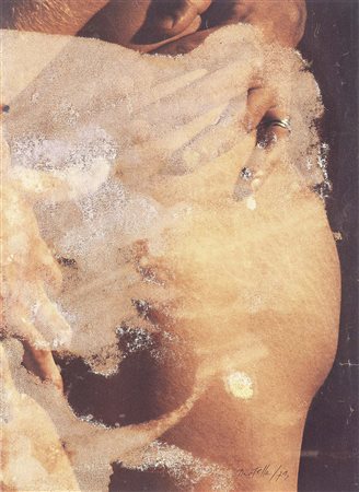 Mimmo Rotella, Catanzaro 1918 - Milano 2006, L'abbraccio, 1973, Effaçage, cm....