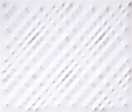 Enrico Castellani, Castelmassa (Ro) 1930, Superficie bianca, 1988, Acrilico...