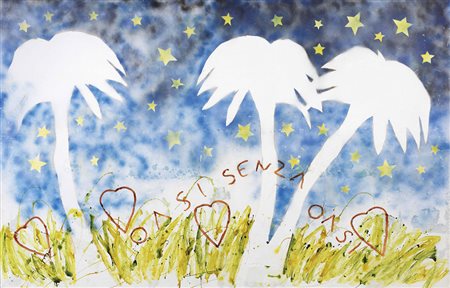 Mario Schifano, Homs 1934 - Roma 1998, Oasi senza oasi, 1981, Smalto su tela,...