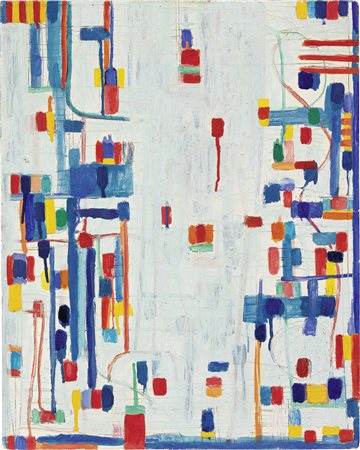 Nicola De Maria, Foglianise (Bn) 1954, Testa di donna, 1987, Olio e pigmenti...