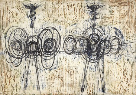 Roberto Crippa, Milano 1921 - Bresso (Mi) 1972, Totem, 1953-54, Olio e cera...