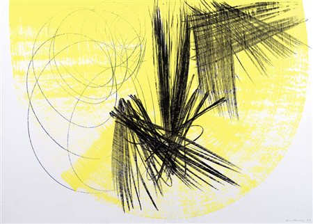 Hans Hartung, Lipsia 1904 - Antibes 1989, P 40 1975-H43, 1975, Pastelli e...