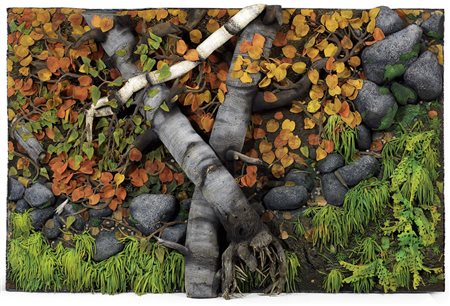 Piero Gilardi, Torino 1942, Bosco autunnale, 1985, Poliuretano espanso...