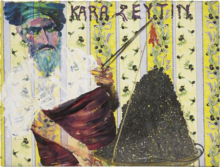 Aldo Mondino, Torino 1939 - 2005, Kara Zeytin, 2003, Acrilico su tela...