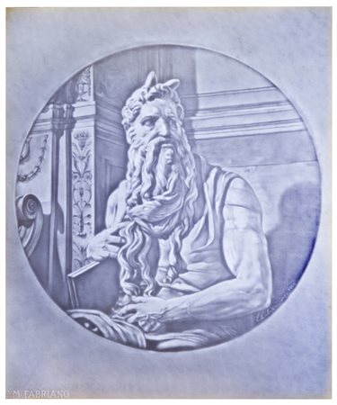 Eraldo Librari (1907 - 1988), per Cartiere Miliani, Fabriano
Il Mosé, da Michelangelo,1960