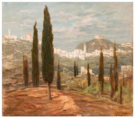Francesco Sartorelli (1856 - 1939)
Paesaggio con cipressi (Asolo)