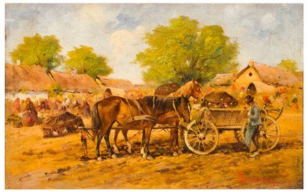 Luigi Serena (1855 - 1911)
"Il Mercato in sosta", 1887-1889