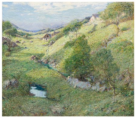 Cesare Maggi (1881 - 1961)
Alpeggio con valloncello (Valle Divedro o l'alpeggio di San Domenico di Varzo?), 1939-1949