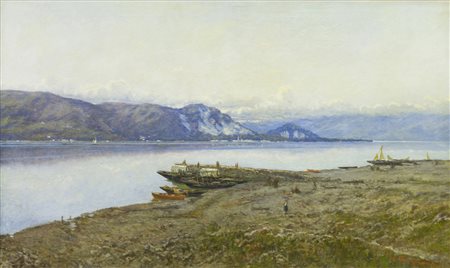 Eugenio Gignous (1850 - 1906)
Il Lago Maggiore e Baveno dall'Isola dei Pescatori