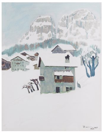 Natalino Rizzardini, detto Nino (1929 - 2006)
Paesaggio alpino con baite, 1983