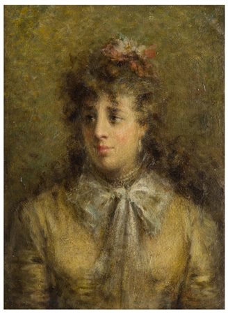 Daniele Ranzoni (1843 - 1889)
Ritratto di donna (La signorina Tonazzi?), 1888 al recto