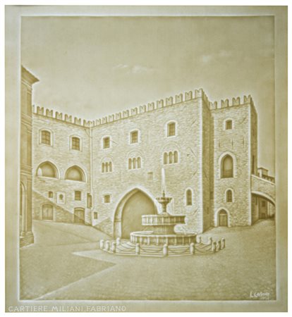 Luigi Casoni (1926 - 2016), per Cartiere Miliani, Fabriano
La Fontana Sturinalto di Fabriano, 1954