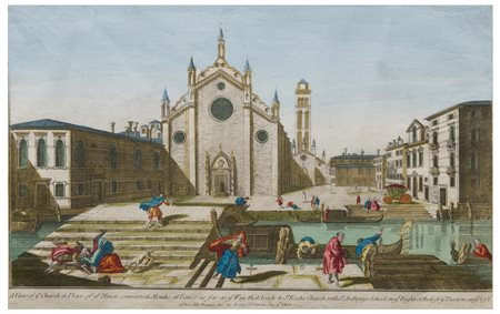 Michele Marieschi (1710 - 1744), presso Jacques-Jean Pasquier, Parigi, da
Vue de St Roch et de St Antoine a Venise. Veduta ottica