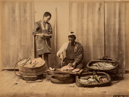 Yokoama (scuola di) (XIX sec. XX sec.)  - Fish seller, 1880s