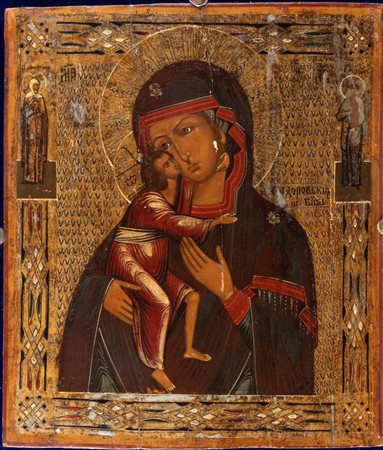 Icona russa raffigurante la Madre di Dio Feodorovskaya - XVIII secolo 
