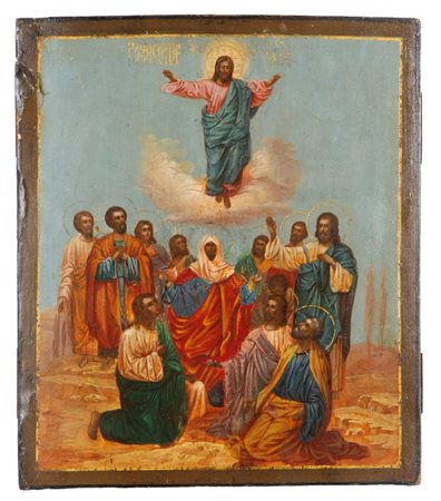  Icona russa raffigurante l'Ascensione di Cristo - fine XIX secolo (1880–1900 circa)
