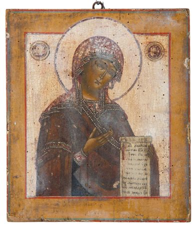 Icona russa raffigurante la Madre di Dio Consolazione degli Afflitti  - fine XVIII – inizi XIX secolo