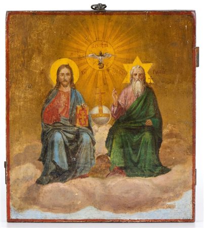  Icona russa raffigurante la SS. Trinità - XIX secolo