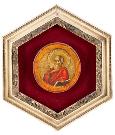  Icona tonda russa raffigurante San Giovanni Evangelista - fine XIX secolo