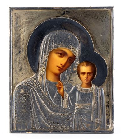 VLADIMIR IVANOVICH MOROZOV
()
 Icona russa raffigurante la Vergine di Kazan con riza in argento  - San Pietroburgo, 1908-1926