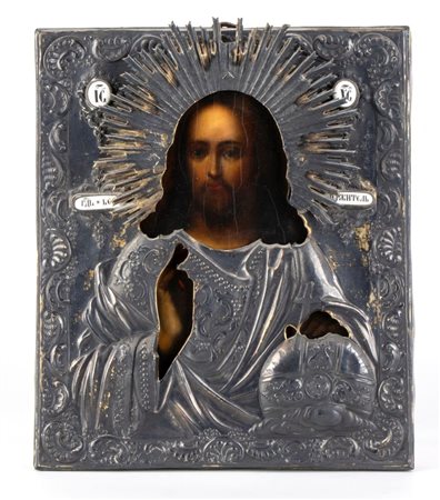 ALEXANDER PANFILOV
()
 Icona russa raffigurante il Cristo Pantocratore con riza in argento - Mosca, 1843
