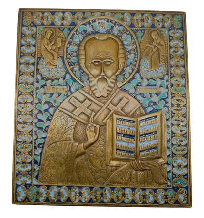  Icona da viaggio raffigurante San Nicola di Mira - XIX secolo 