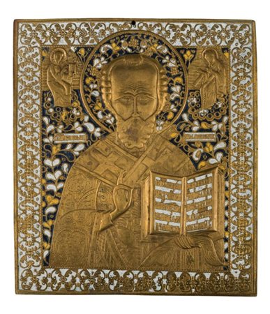  Icona da viaggio raffigurante San Nicola di Mira - XIX secolo 