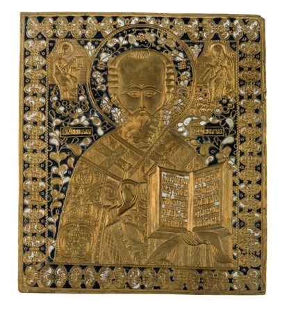  Icona da viaggio raffigurante San Nicola di Mira - XIX secolo 